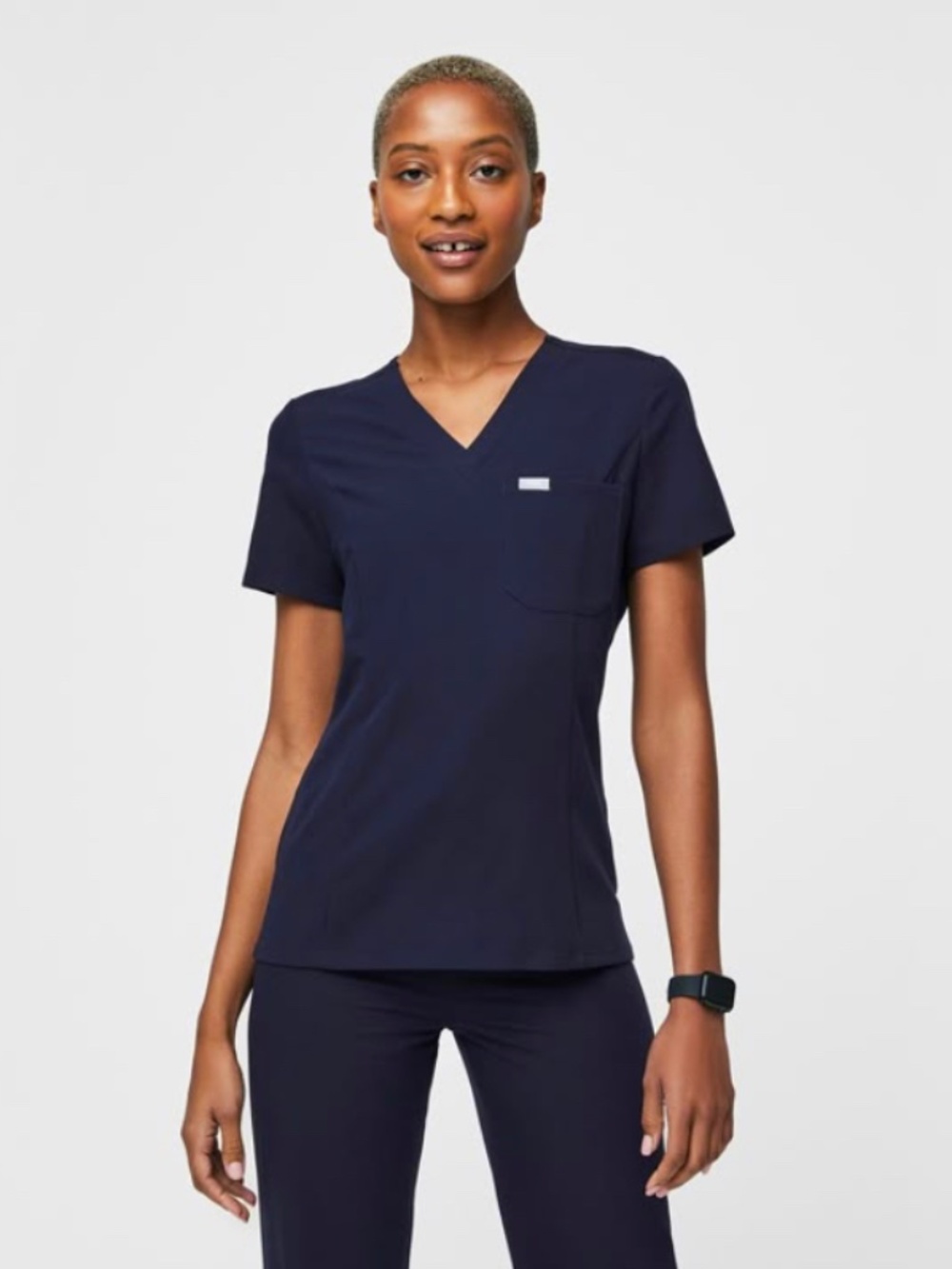 Figs Navy Slim Catarina- One-Pocket Scrub Top